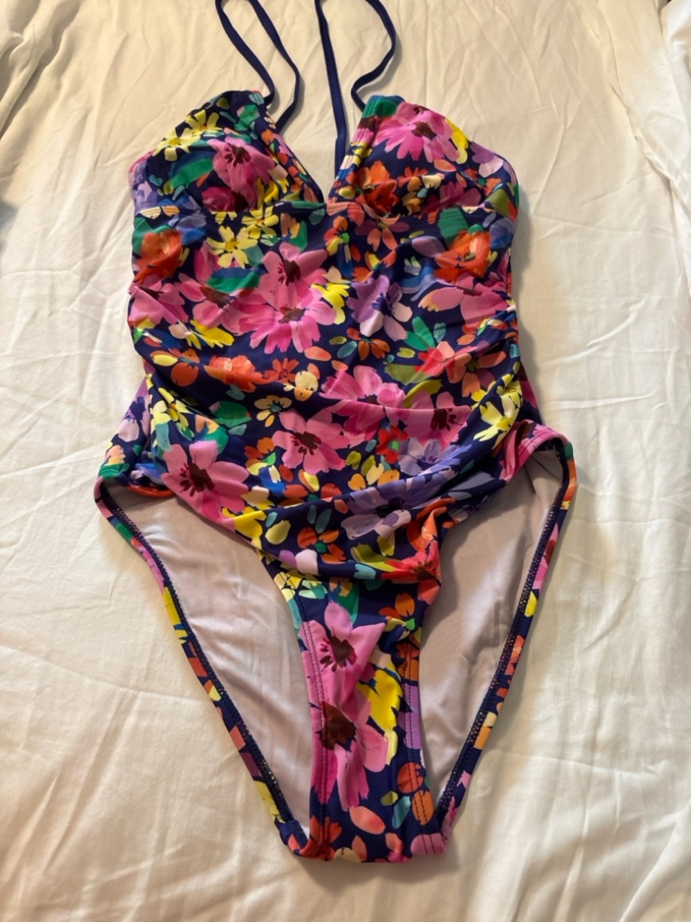 Cupshe Floral Cutout One Piece Swimsuit Small NWT Backless Halter